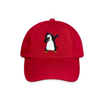 Dab-Pinguin Illustration - Baseballkappe - klassisch Rot - Vorne