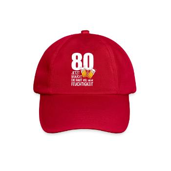 80 Geburtstag Bier Männer Lustiger Spruch - Baseballkappe - klassisch Rot - Vorne