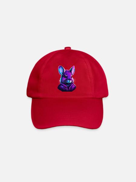 Neon Feline Astronaut Illustration - Baseballkappe - klassisch Rot