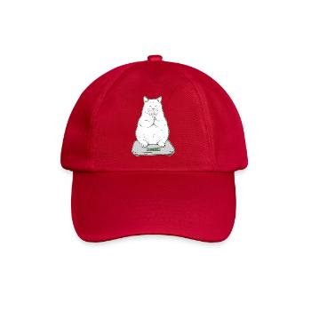 Dicke Katze im Meditationsmodus - Baseballkappe - klassisch Rot - Vorne