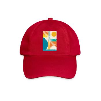 Abstrakte Geometrie mit organischen Formen Retro  - Baseballkappe - klassisch Rot - Vorne