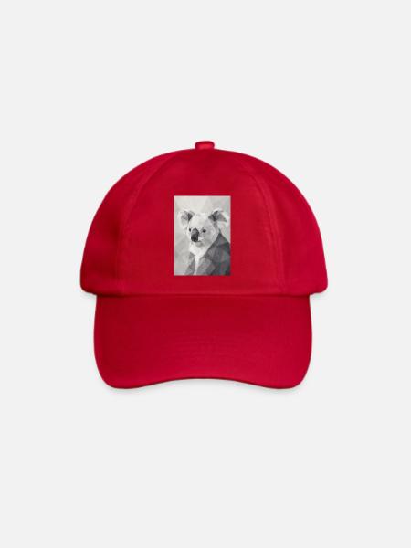 Geometrischer Koala Polygon Art  - Baseballkappe - klassisch Rot