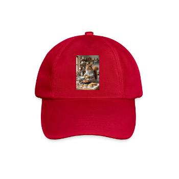 Eichhörnchen in der Winterküche gemütlich - Baseballkappe - klassisch Rot - Vorne