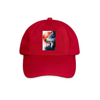 Illustration eines Wolfes - Baseballkappe - klassisch Rot - Vorne