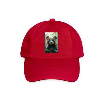 Illustration eines Pandas - Baseballkappe - klassisch Rot - Vorne
