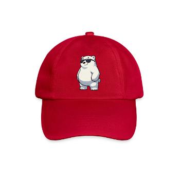 Eisbär Cartoon Sonnenbrille Nordpol Cool - Baseballkappe - klassisch Rot - Vorne