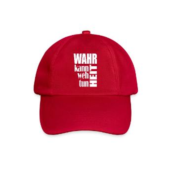 Wahrheit tut weh – Typo-Kontrast - Baseballkappe - klassisch Rot - Vorne