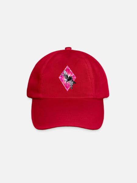 Tauben auf dem eruptiven rosa Diamanten - Baseballkappe - klassisch Rot