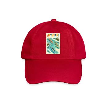 Entdecken Sie Aitutaki in der Cookinseln Retro Lagoon - Baseballkappe - klassisch Rot - Vorne
