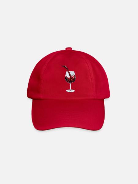 Red Wine Stream im Glas - Baseballkappe - klassisch Rot