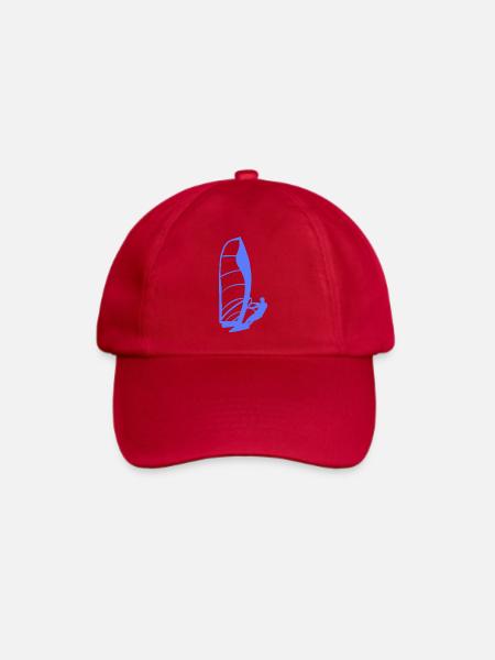 Minimalistische Windsurfer Silhouette Herren - Baseballkappe - klassisch Rot