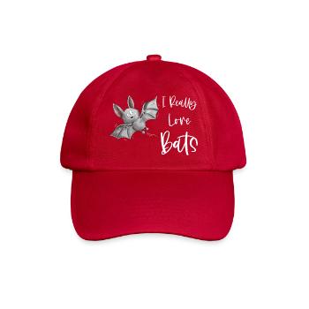 Flatternde Fledermaus I Really Love Bats - Baseballkappe - klassisch Rot - Vorne