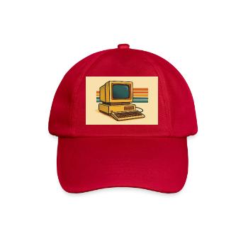 Retro Computer 80er - Baseballkappe - klassisch Rot - Vorne
