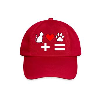 Katzenliebe HerzPfoten-Formel - Baseballkappe - klassisch Rot - Vorne