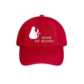 Katze Katzen Cat Kätzchen Mieze Mittelfinger - Baseballkappe - klassisch Rot - Vorne