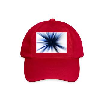Fun Motiv - Blauer Strahleneffekt – Radial Burst - Baseballkappe - klassisch Rot - Vorne