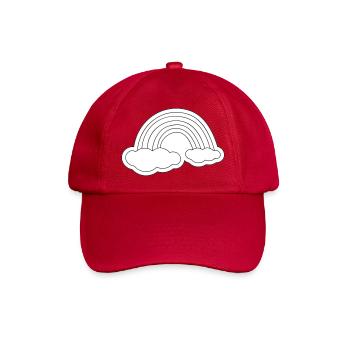 Minimalistischer Regenbogen auf Wolken - Baseballkappe - klassisch Rot - Vorne