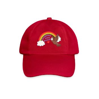 Regenbogentauben-Arc mit Herz - Baseballkappe - klassisch Rot - Vorne