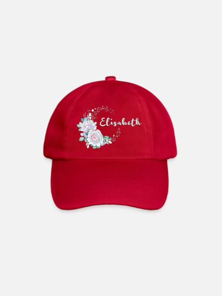 Elisabeth Florale Monogramm - Baseballkappe - klassisch Rot
