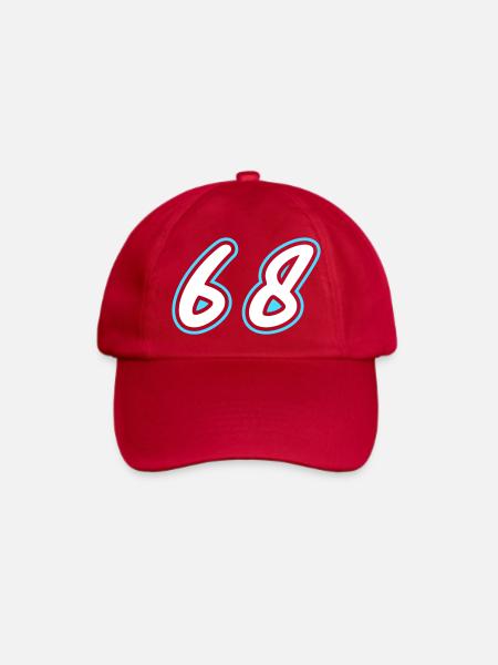 68 Zahl symbol - Baseballkappe - klassisch Rot