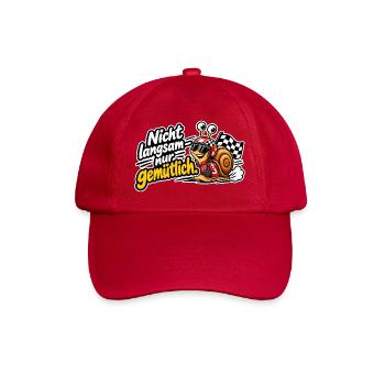 Nicht Langsam nur Gemütlich - Baseballkappe - klassisch Rot - Vorne