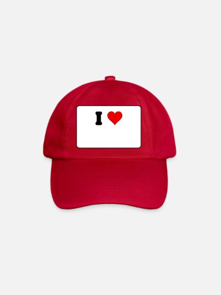 Ich liebe: Ich mag es, personalisiert zu sein - Baseballkappe - klassisch Rot