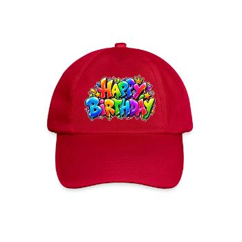 Alles Gute zum Geburtstag Rainbow Bubble: Wow-Effekt! - Baseballkappe - klassisch Rot - Vorne