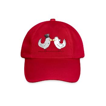 Happy Braut und Bräutigam Hochzeit Tauben - Baseballkappe - klassisch Rot - Vorne
