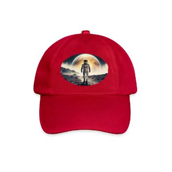 Astronaut auf Mondlandschaft - Baseballkappe - klassisch Rot - Vorne