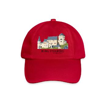 Burg Stolberg, Eifel, Mittelalter Handzeichnung  - Baseballkappe - klassisch Rot - Vorne