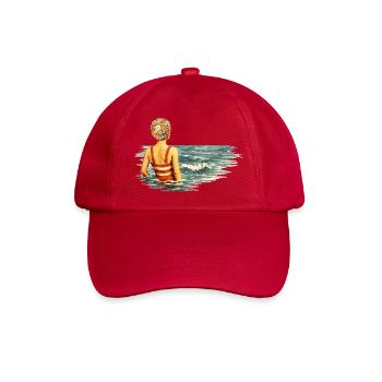 Surreales Vintage Motiv – Frau im Meer  - Baseballkappe - klassisch Rot - Vorne