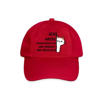 ICH HASSE MORGENMENSCHEN UND MORGEN UND MENSCHEN - Baseballkappe - klassisch Rot - Vorne