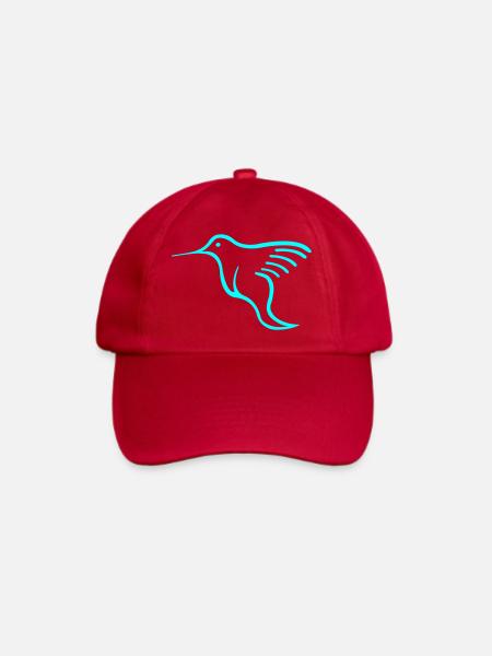 Neon Kolibri Linienkunst - Baseballkappe - klassisch Rot