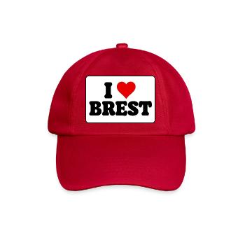 Ich liebe Brest J'aime Brest: Herz und Stadt - Baseballkappe - klassisch Rot - Vorne