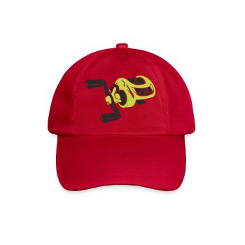 Baitcaster Angelrolle Icon - Baseballkappe - klassisch Rot - Vorne