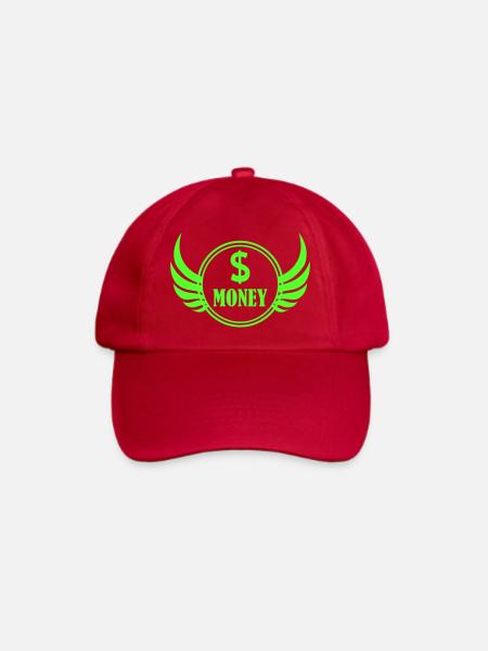 Winged Money Neon - Baseballkappe - klassisch Rot