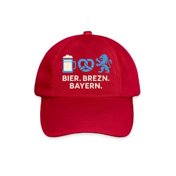 Bier Brezn Bayern Löwe Design - Baseballkappe - klassisch Rot - Vorne