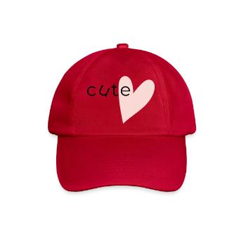 E-Herz Minimal - Cute - Baseballkappe - klassisch Rot - Vorne