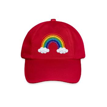 Regenbogen im bestickten Look (gedruckt) - Baseballkappe - klassisch Rot - Vorne