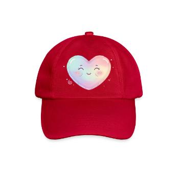 Pastellherz mit süßem Lächeln Herz symbol niedlich - Baseballkappe - klassisch Rot - Vorne
