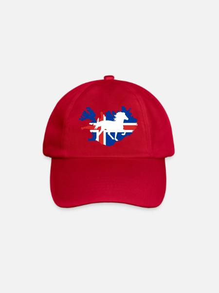 Islandpferd Flagge Isländer Reiten Geschenk - Baseballkappe - klassisch Rot
