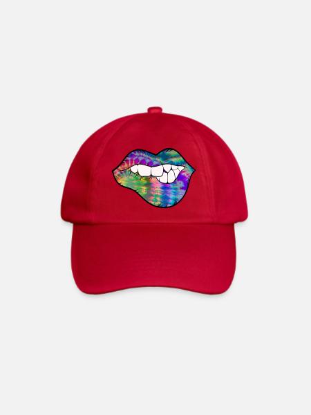 groovy Tie Dye Beißlippe - Baseballkappe - klassisch Rot