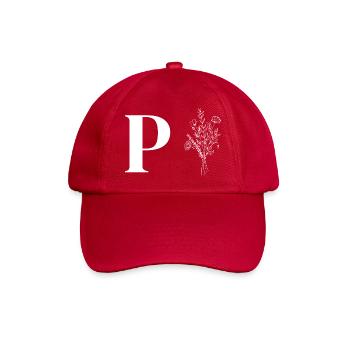 Minimalistische Blumen - Baseballkappe - klassisch Rot - Vorne