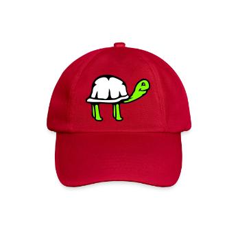 Schildkröte langer Hals lächelt glücklich lustig - Baseballkappe - klassisch Rot - Vorne