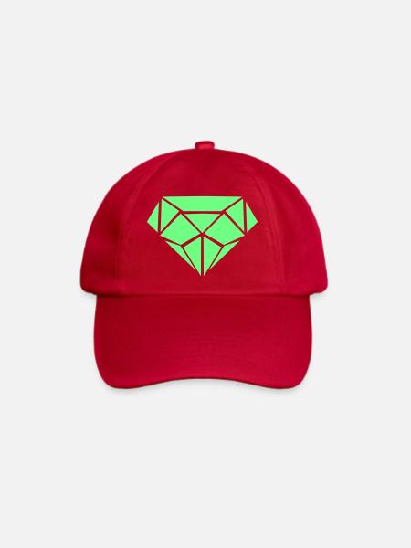 Grüner Diamant Geometrie - Baseballkappe - klassisch Rot