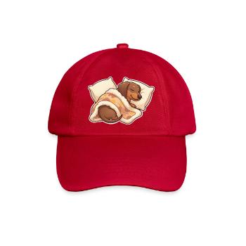 Dackel Schlafen - Baseballkappe - klassisch Rot - Vorne