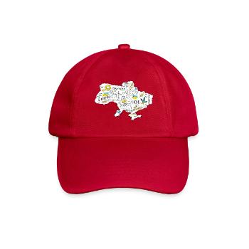 Ukraine Victory Doodle-Karte - Baseballkappe - klassisch Rot - Vorne