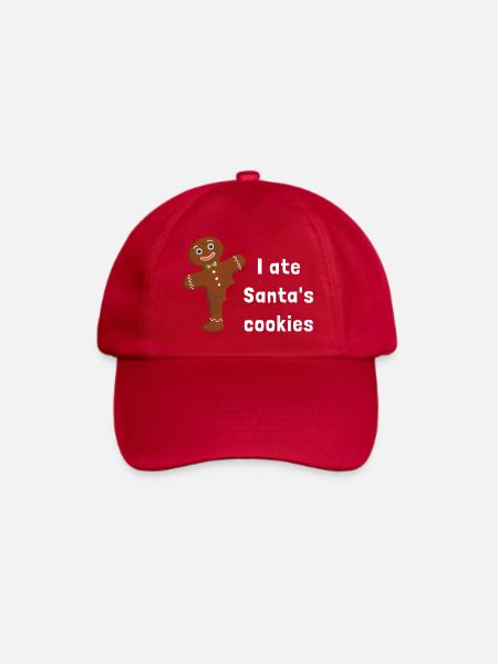 I ate Santa's cookies - Angebissener Lebkuchenmann - Baseballkappe - klassisch Rot