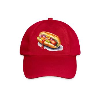 Farbiger Hotdog - Baseballkappe - klassisch Rot - Vorne