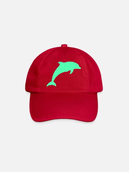Leuchtender Delfin Silhouette - Baseballkappe - klassisch Rot